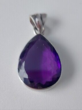Amethyst Sterling Silver Set Earrings & Necklace - Women Jewelry